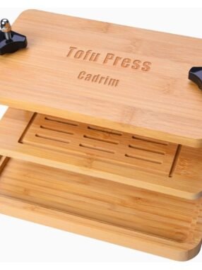 Cadrim-Bamboo-Tofu-Press-with-Tofu-Strainer-and-Drip-Tray